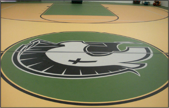 Custom Basketball Court Flooring With Logo